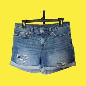 Levi's Womens blue casual flat front short size 28 blue